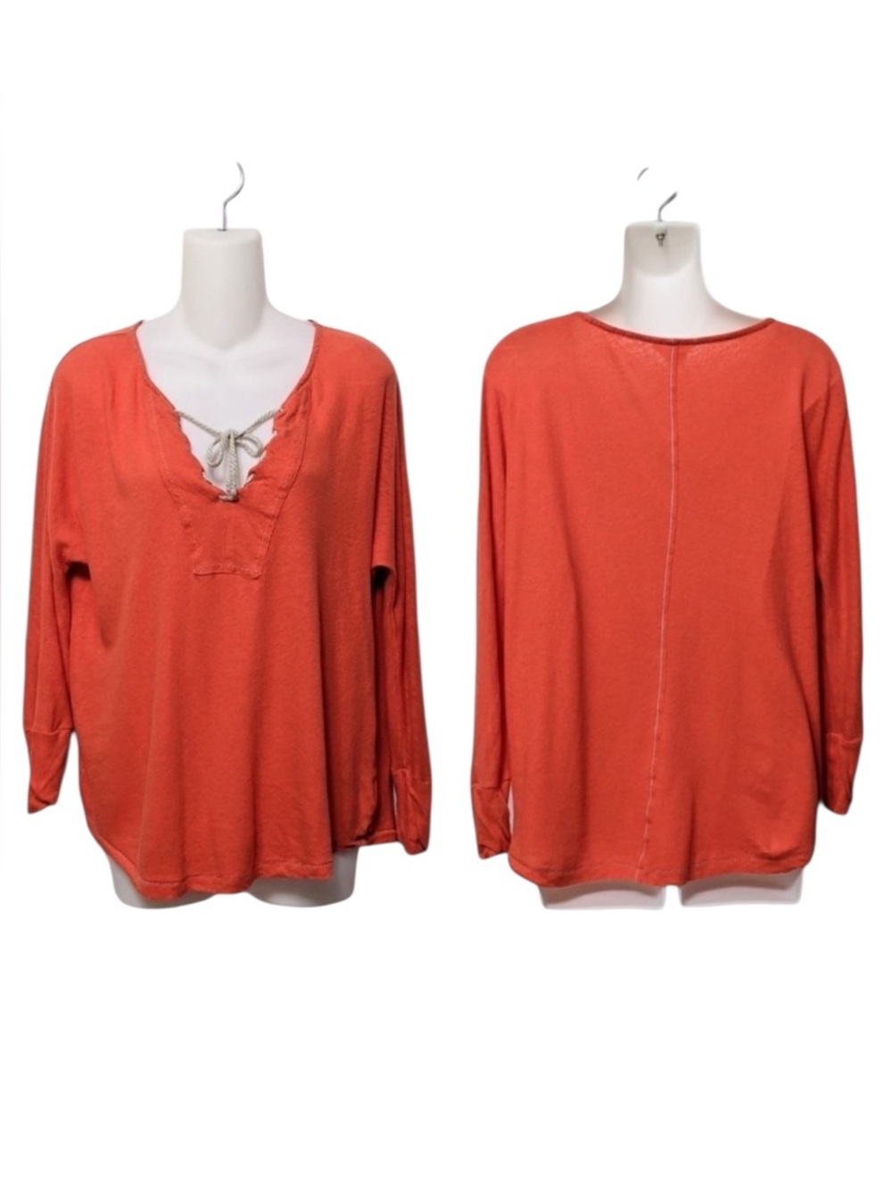 ANTHROPOLOGIE Linen Cotton Lace-Up Top S